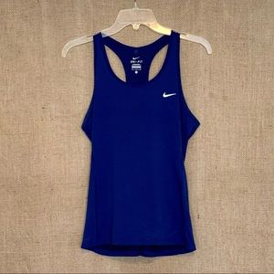 NIKE Womens Royal Blue Dri-FIT Tank Top Mesh M